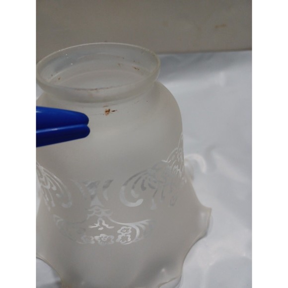 Replacement Vintage Glass Lamp Shade with Furled Top Edge & Frosted 2" Opening - Picture 14 of 15